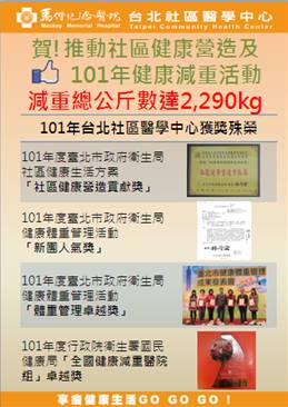 台北社區醫學中心101年度獲獎不斷!說明圖片